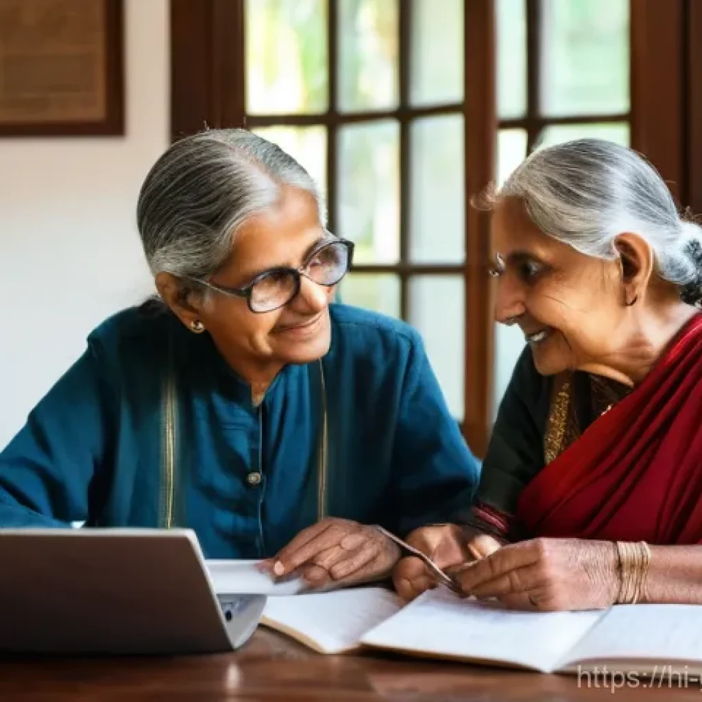 인터넷 족보 찾기 - **Prompt 1: Bridging Generations Through Digital Genealogy**
"A heartwarming scene in a cozy, we...