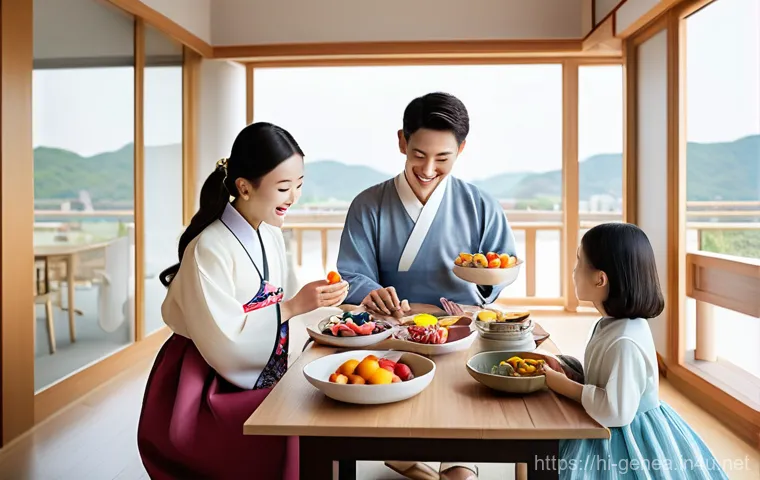 제사와 족보 - **Prompt:** A cozy scene of a Korean family, including a grandparent, a parent, and a curious child ... 제사와 족보 - **Prompt:** A cozy scene of a Korean family, including a grandparent, a parent, and a curious child ...