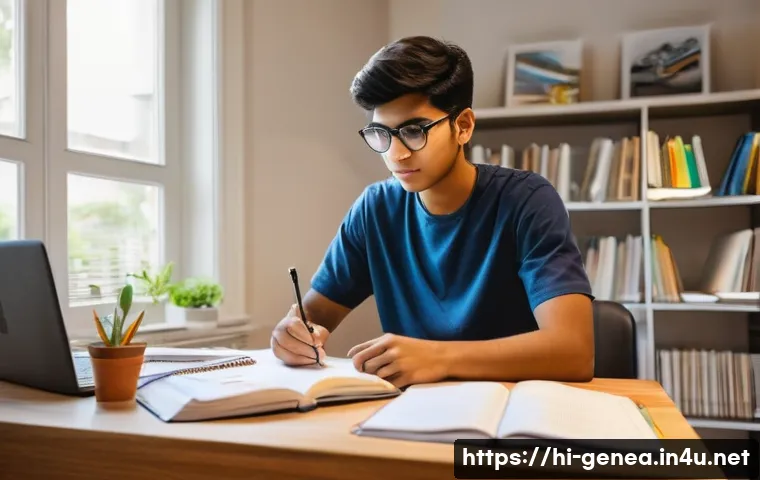 족보 관련 강의 - **Prompt 1: Focused Goal Setting and Planning**
"A diligent and ambitious young Indian male stud...